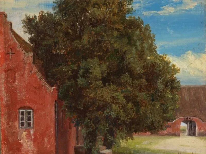 1816-Thorald Læssøe - The Courtyard of the Boller Manor, Jutland, Denmark